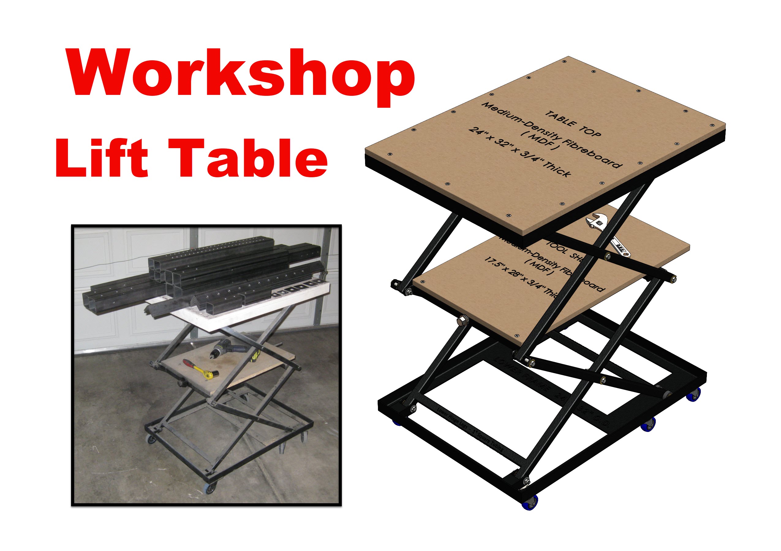 DIY Lift Table自制升降台模型3D图纸 Solidworks设计(1)